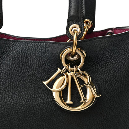 Christian Dior Bullcalf Medium Diorissimo Tote Black Rose Indien 7 of 9