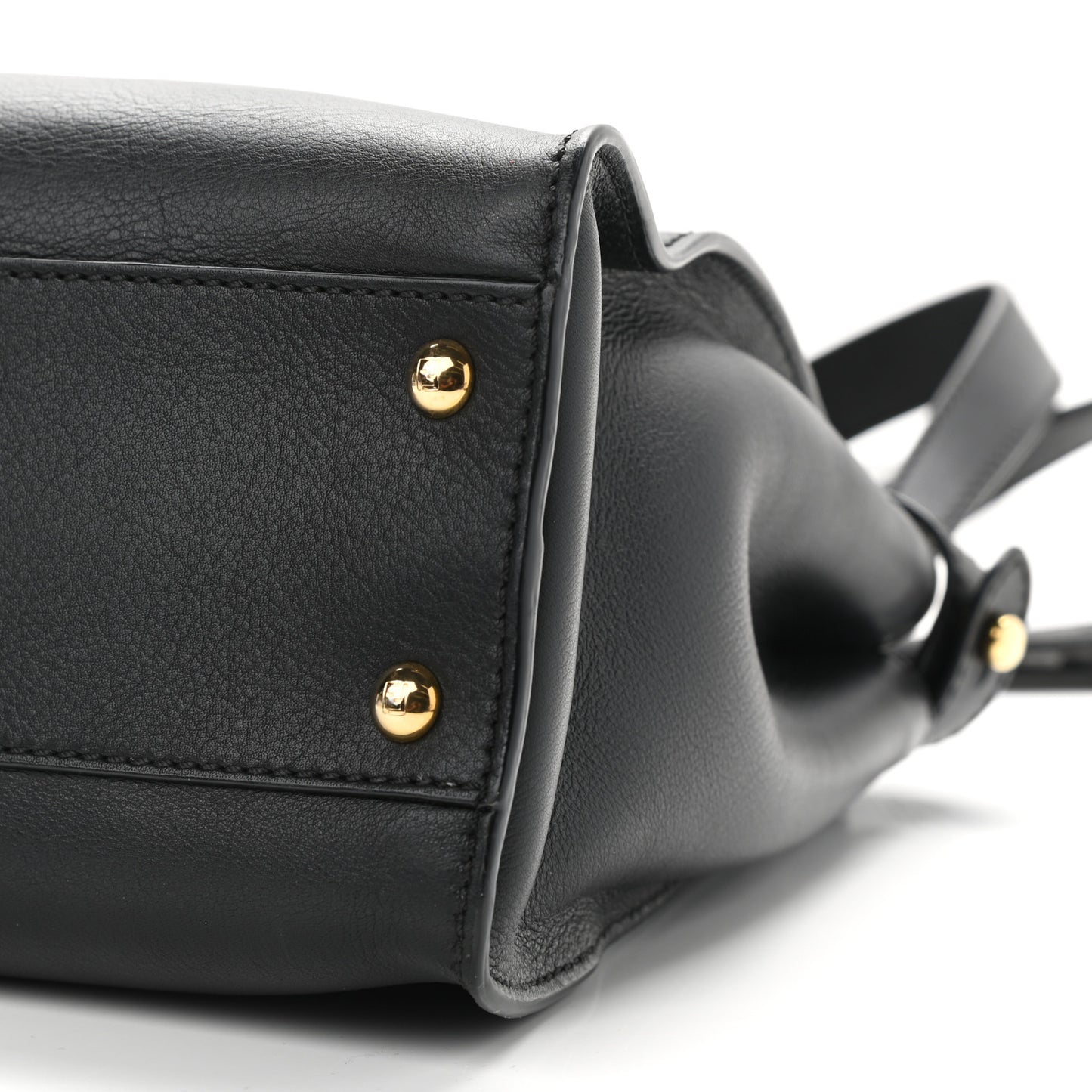 Vitello Seta Shiny Nappa Medium Peekaboo Iconic Satchel Black