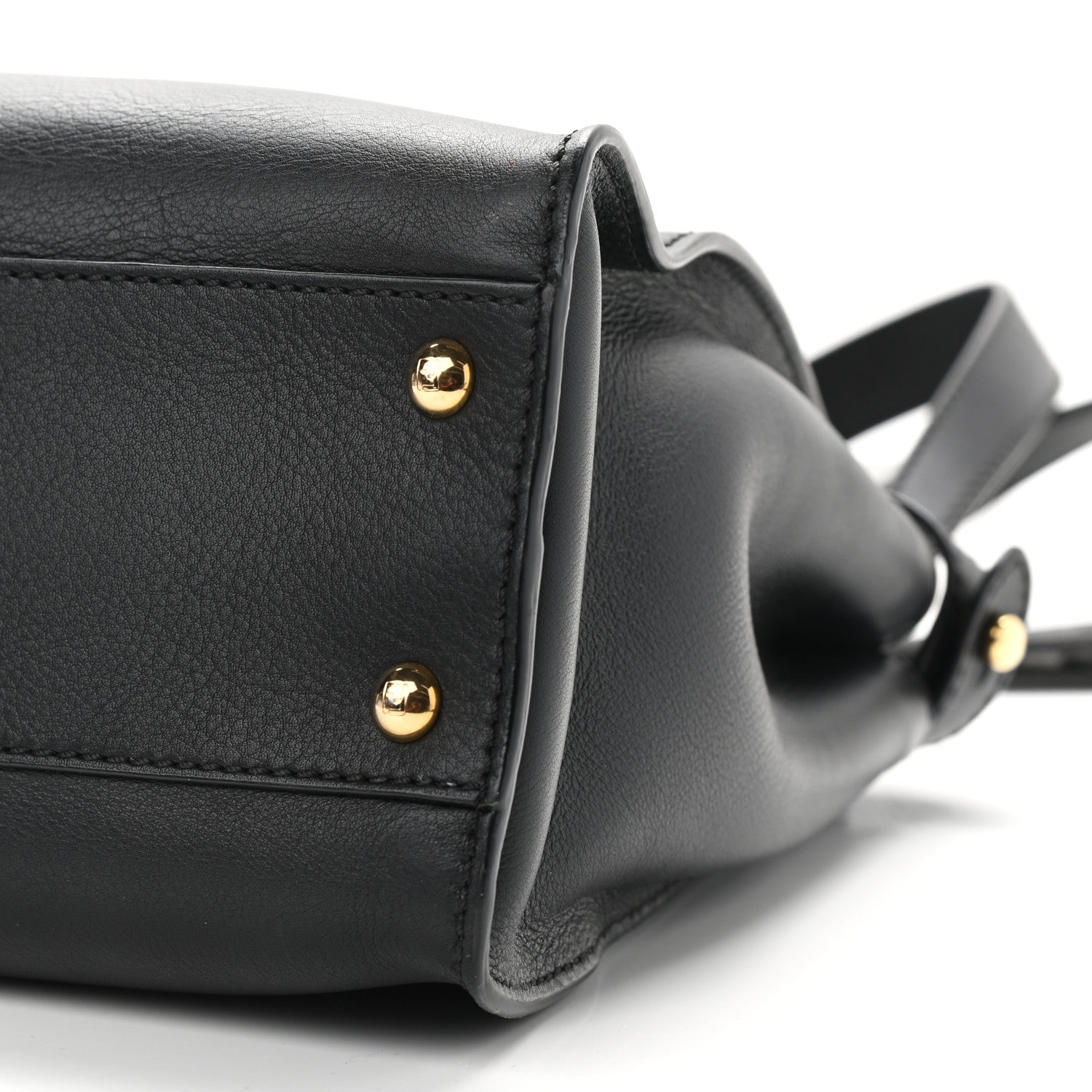 Fendi Vitello Seta Shiny Nappa Medium Peekaboo Iconic Satchel Black 10 of 10