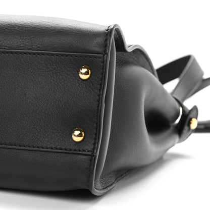 Fendi Vitello Seta Shiny Nappa Medium Peekaboo Iconic Satchel Black 10 of 10