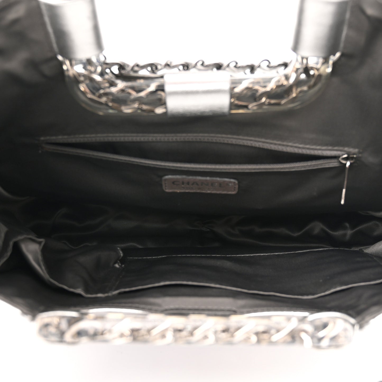 Vinyl Ice Cube Large Shopper Tote Silver
