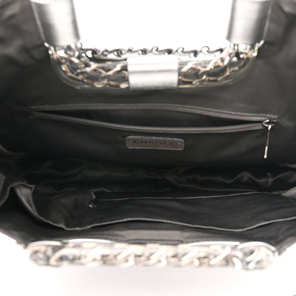 Chanel Vinyl Ice Cube Large Shopper Tote Silver 4 of 9