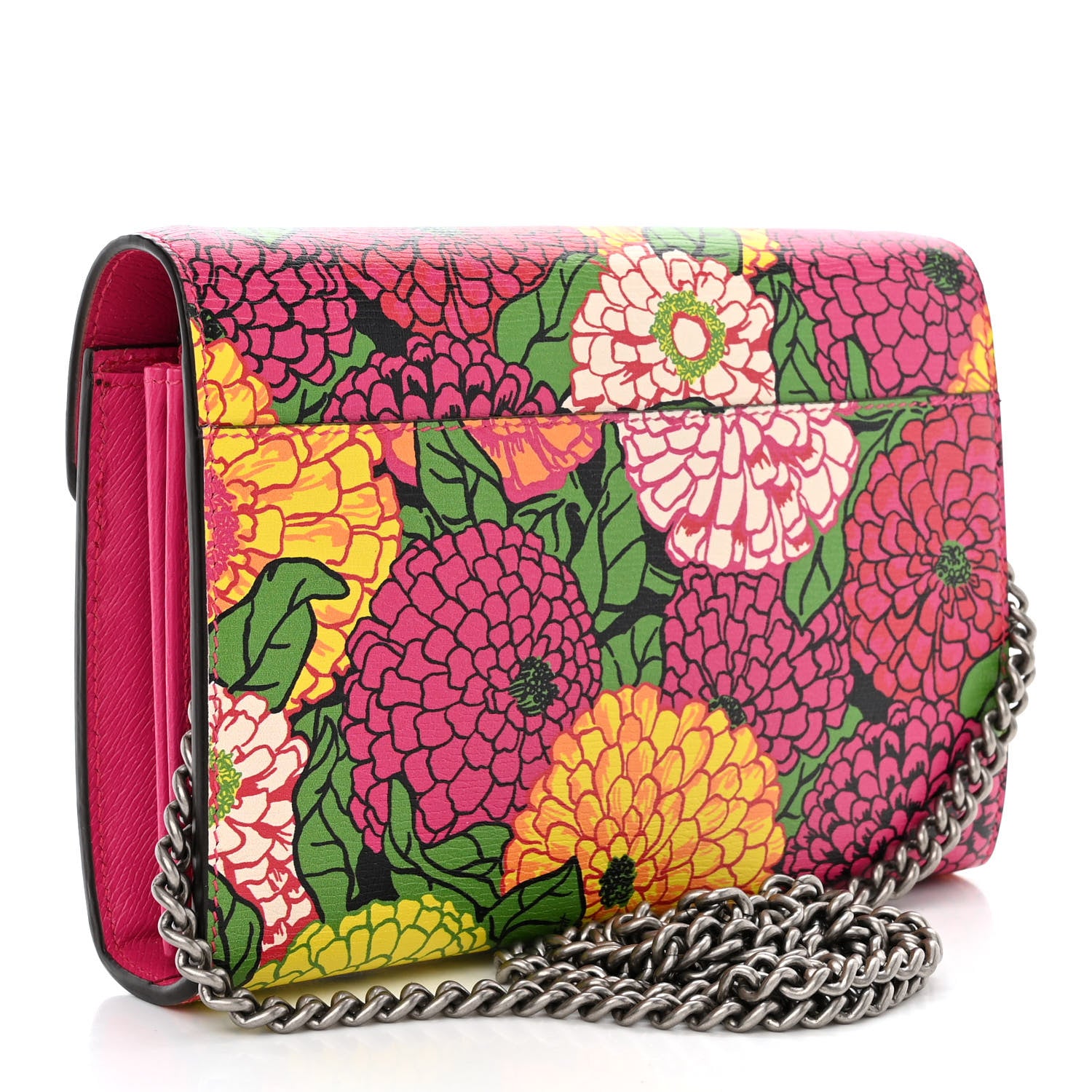 Gucci X KEN SCOTT Textured Calfskin Pomponica Print Mini Dionysus Chain Wallet Multicolor Fuxia Pompon 3 of 11