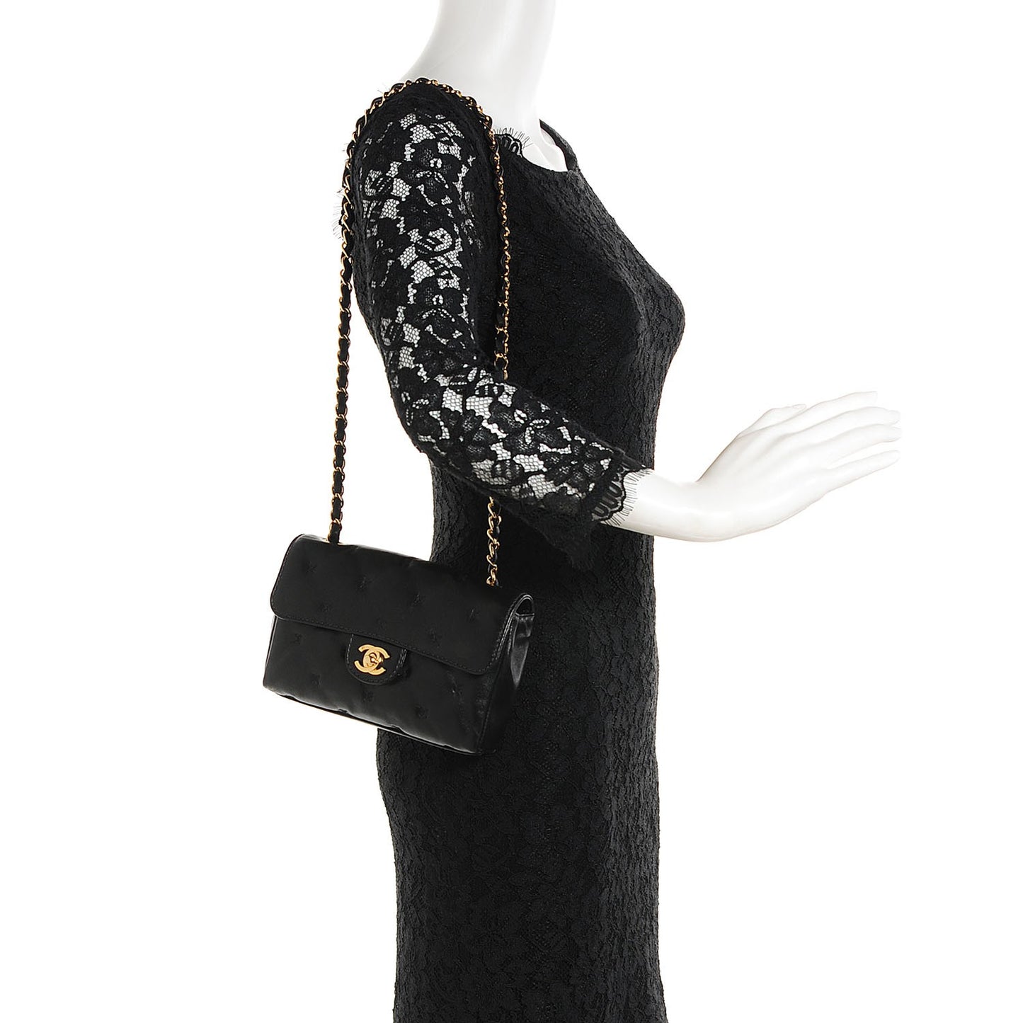 Lambskin Stitched Mini Flap Black