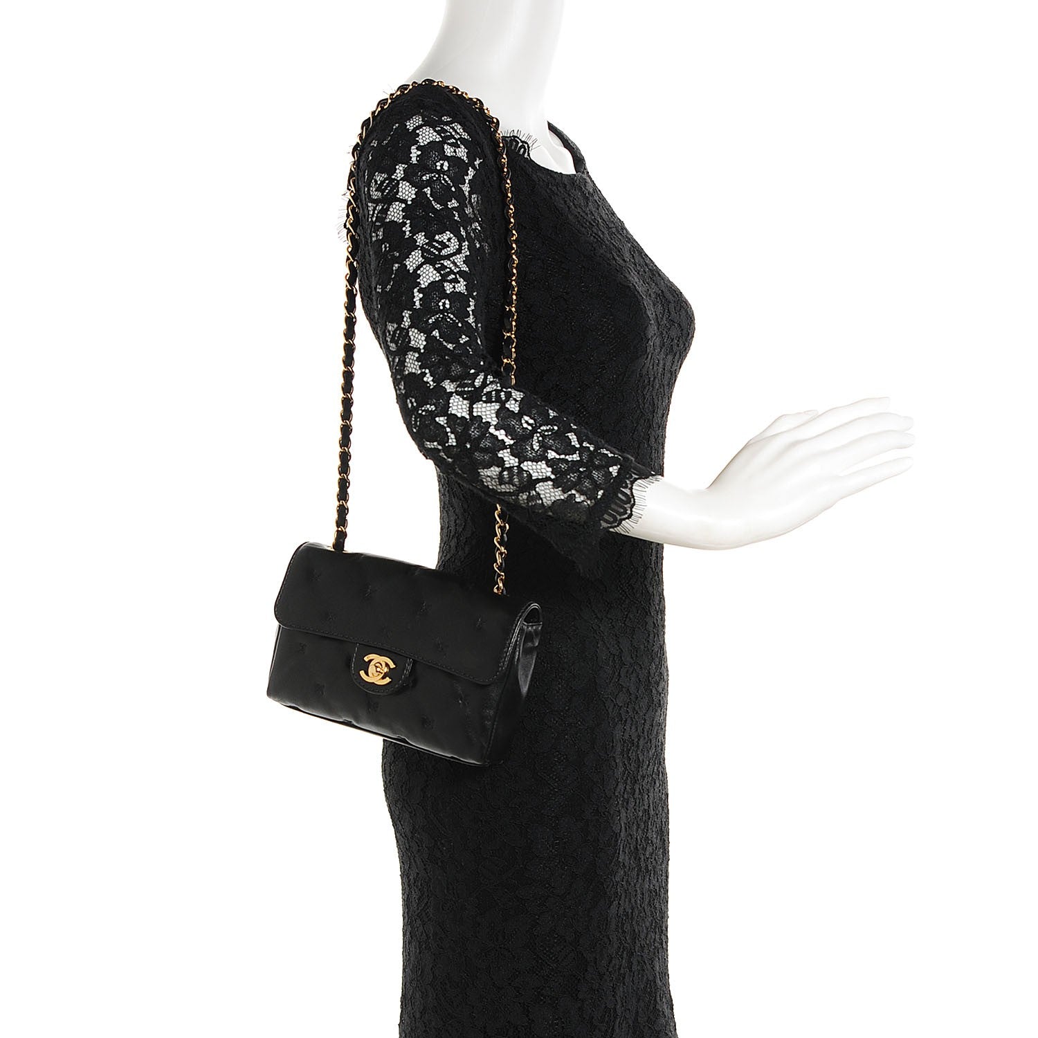 Chanel Lambskin Stitched Mini Flap Black 2 of 8