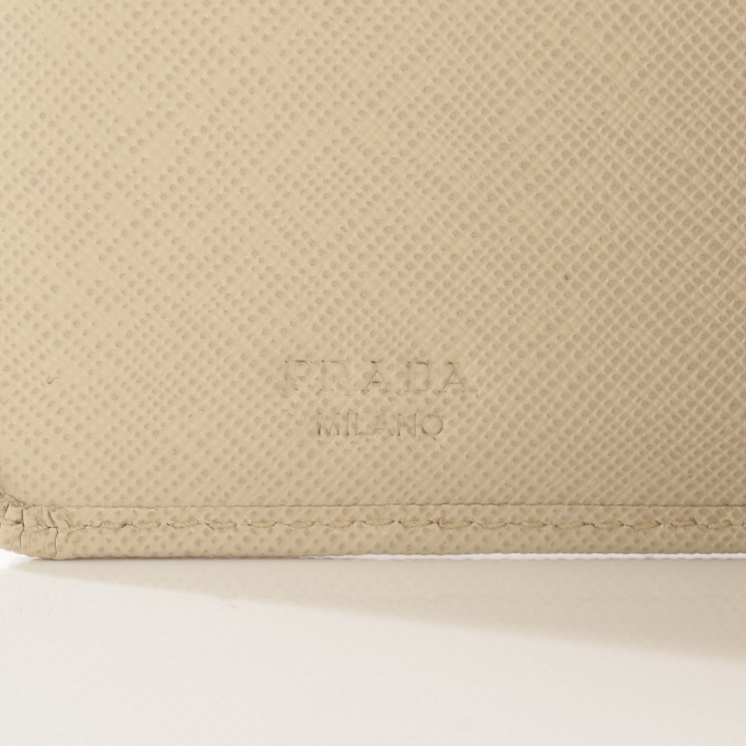 Prada Saffiano Metal Compact Wallet Cera 6 of 8