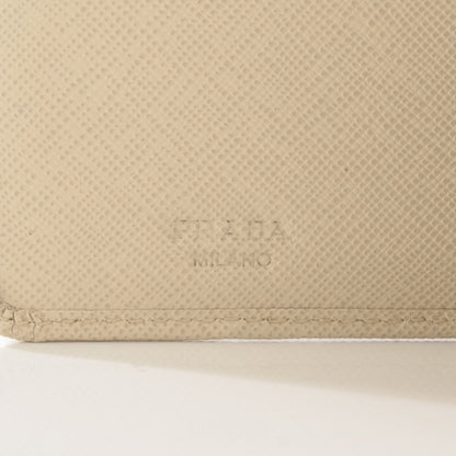 Prada Saffiano Metal Compact Wallet Cera 6 of 8