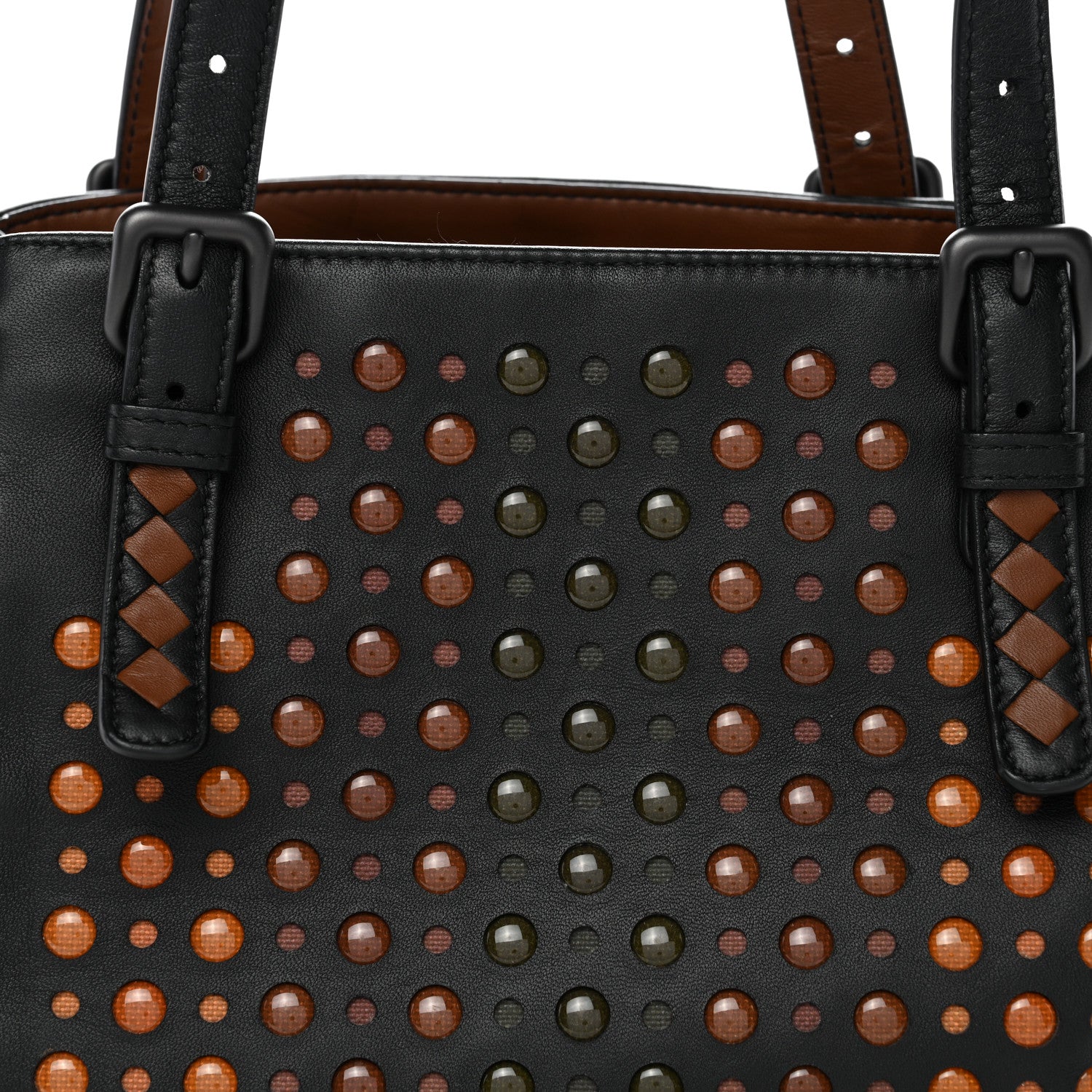 Bottega Veneta Nappa Intrecciato Perforated Small Cesta Tote Black Multicolor 7 of 10