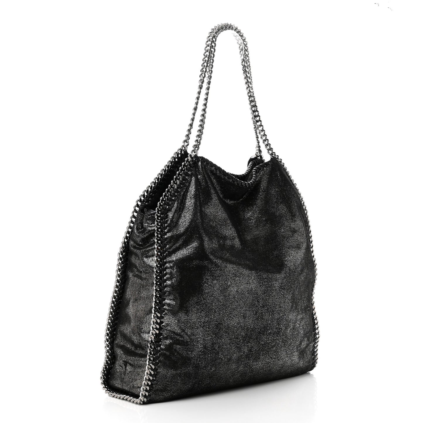 Metallic Shaggy Deer Big Falabella Tote Black