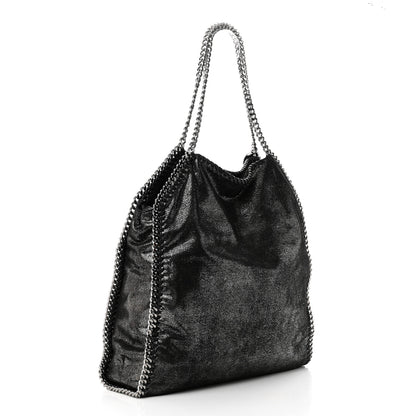 Stella McCartney Metallic Shaggy Deer Big Falabella Tote Black 4 of 12