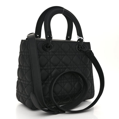 Christian Dior Ultra Matte Calfskin Cannage Medium Lady Dior Black 3 of 10