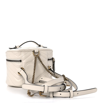 Gucci Calfskin Matelasse Mini GG Marmont Round Backpack White 3 of 10