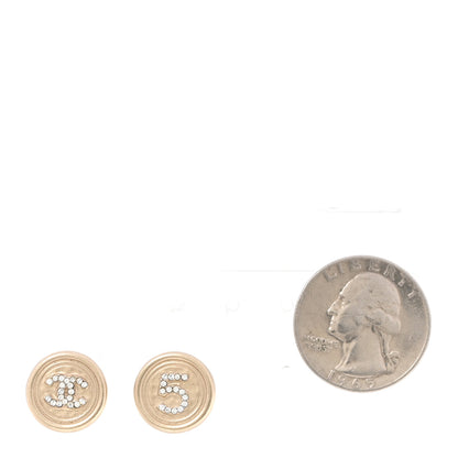 Chanel Crystal CC No 5 Round Earrings Gold 2 of 5