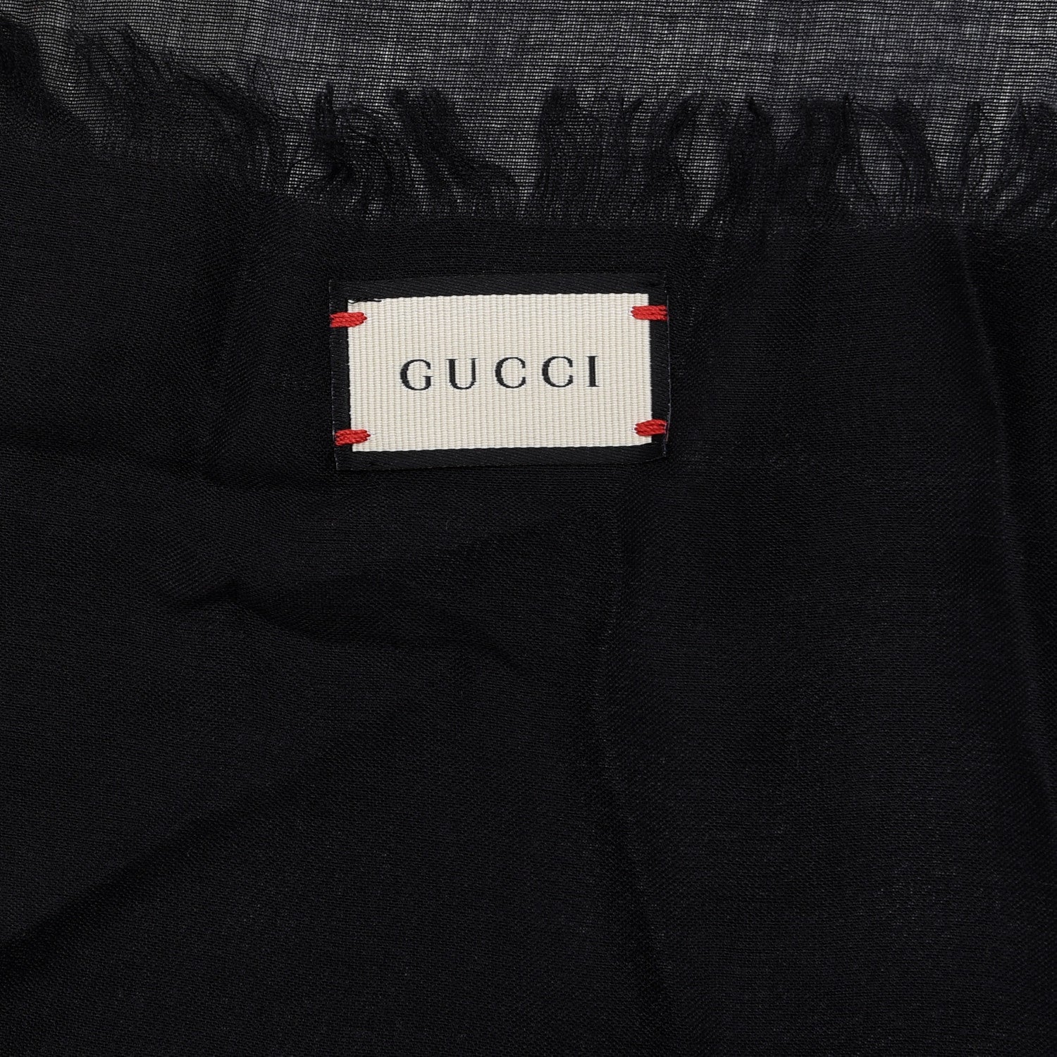 Gucci Modal Silk Logo Square Scarf Black 3 of 4