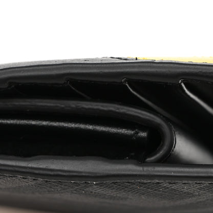 Fendi Glazed Fabric Vitello King FF 1974 Diagonal Bi-Fold Wallet Grey Black Sunflower 10 of 10