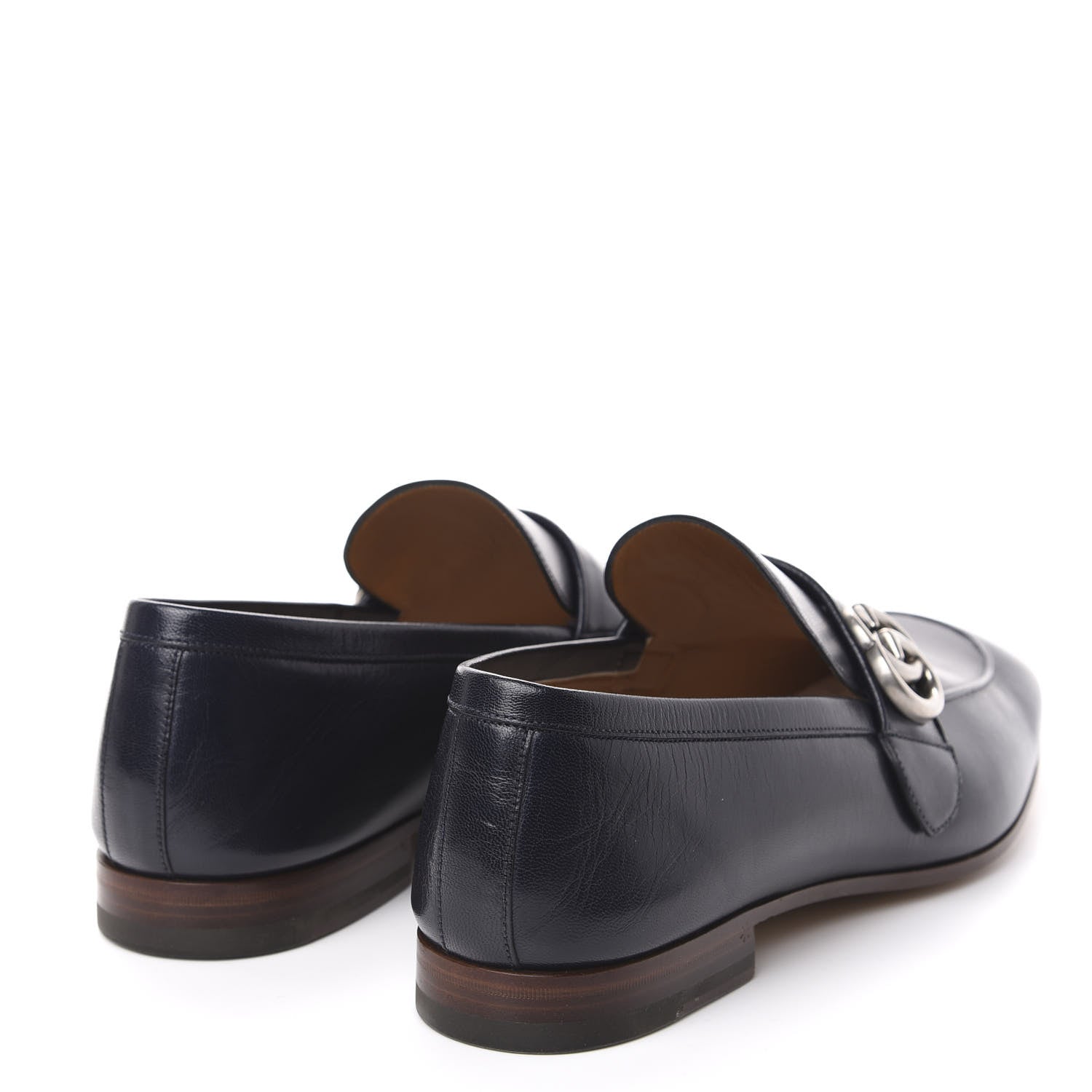 Gucci Goatskin Mens GG Loafers 10 Blue 4 of 9