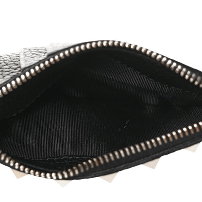Valentino Garavani Pebbled Calfskin Rockstud Coin Case Card Holder Black 5 of 9