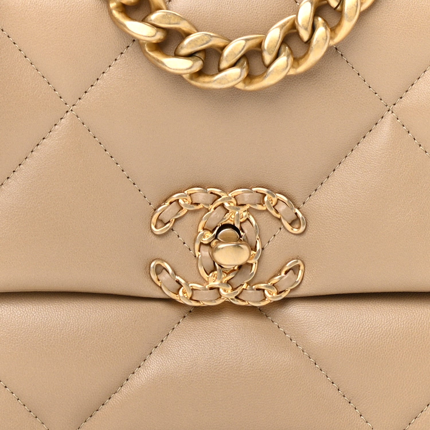 Chanel Lambskin Quilted Medium Chanel 19 Flap Dark Beige 7 of 10