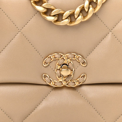 Chanel Lambskin Quilted Medium Chanel 19 Flap Dark Beige 7 of 10