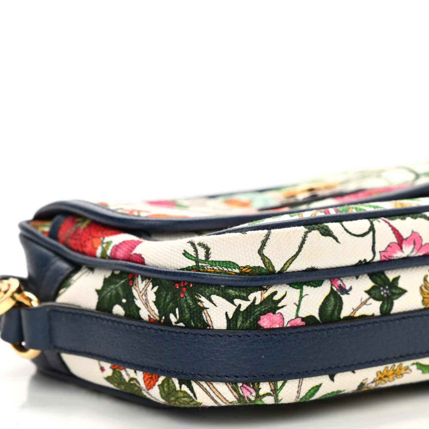 Canvas Flora Floral Shoulder Bag White Blue Agata Multicolor