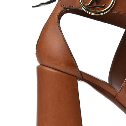 Louis Vuitton Calfskin Monogram Horizon Sandals 36 Cognac Brown 11 of 18