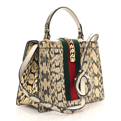 Gucci Snakeskin Medium Sylvie Top Handle Roccia 3 of 10