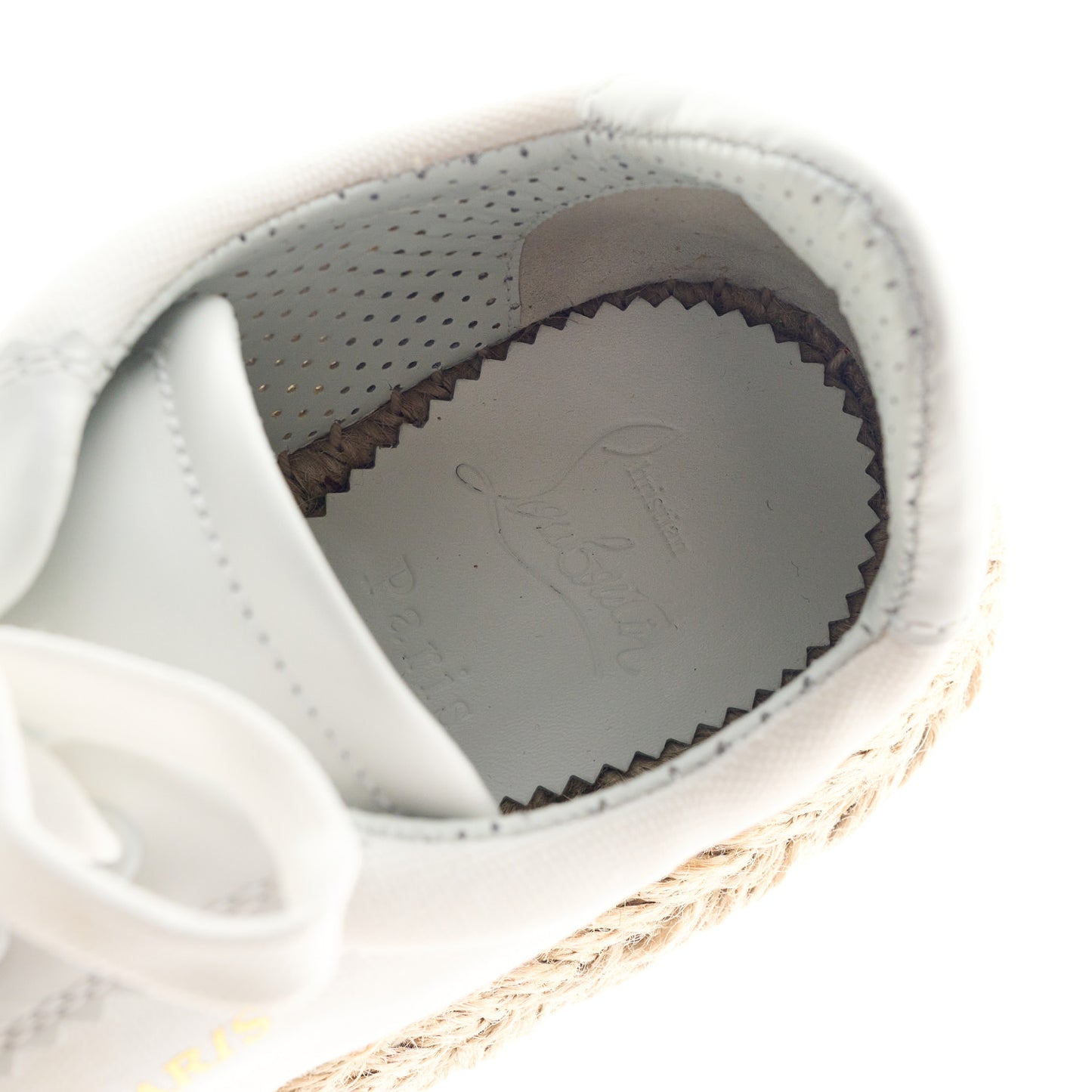 Toile Calfskin Espasneak Flat Sneaker 37 Ivory