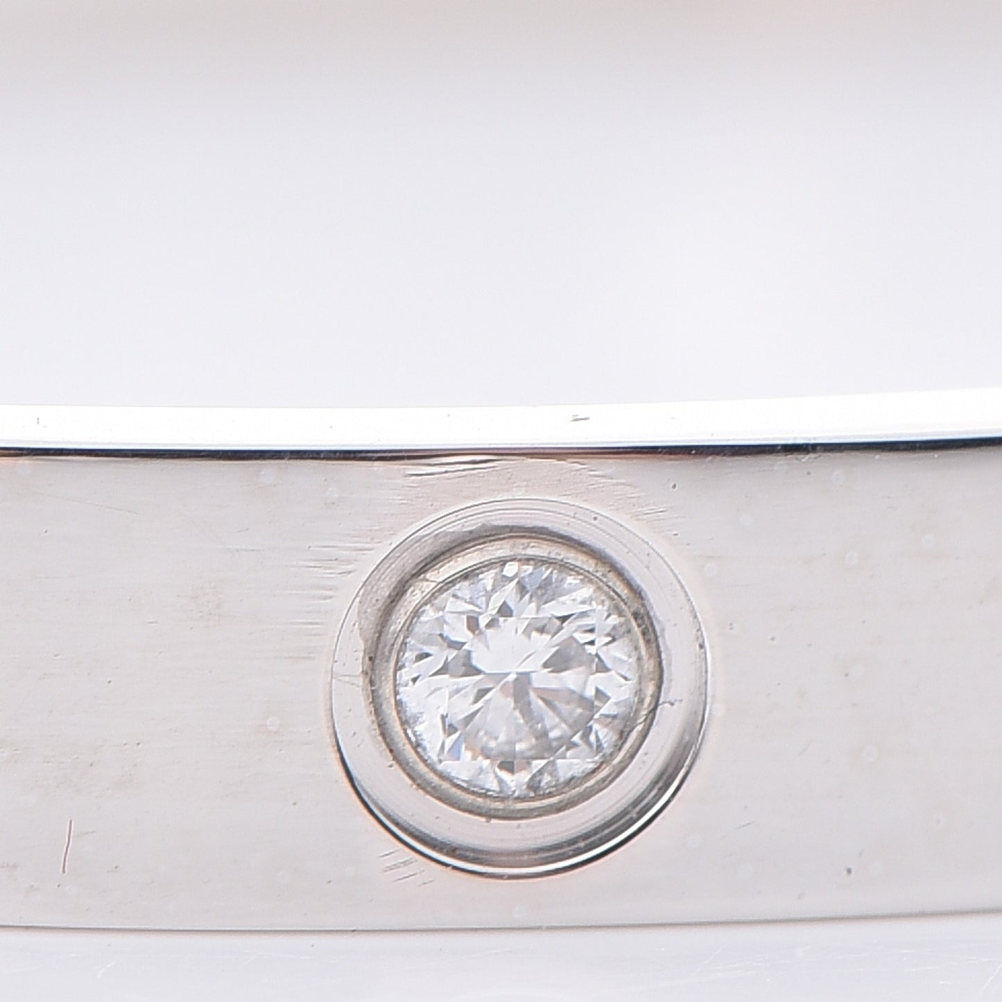 18K White Gold 4 Diamond LOVE Bracelet 17