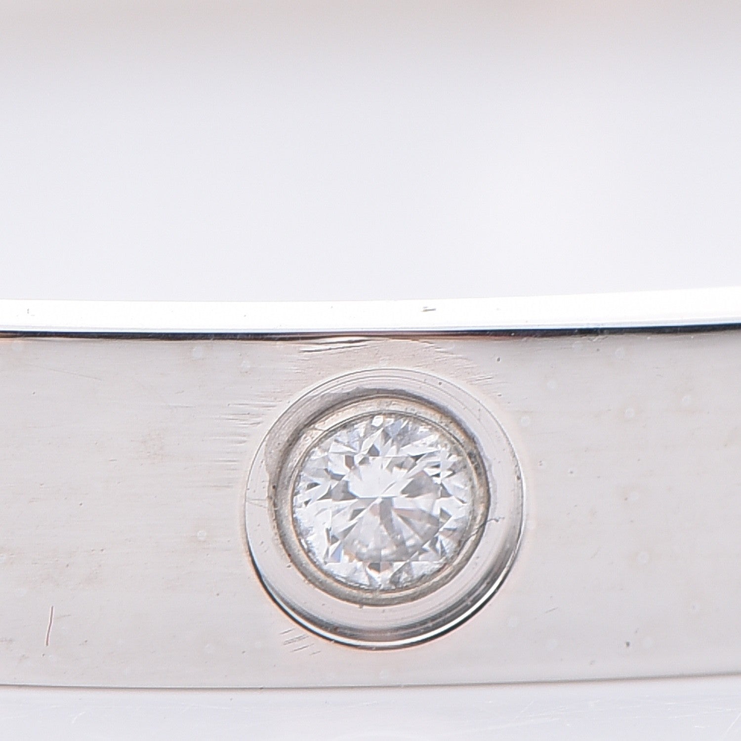 Cartier 18K White Gold 4 Diamond LOVE Bracelet 17 4 of 10