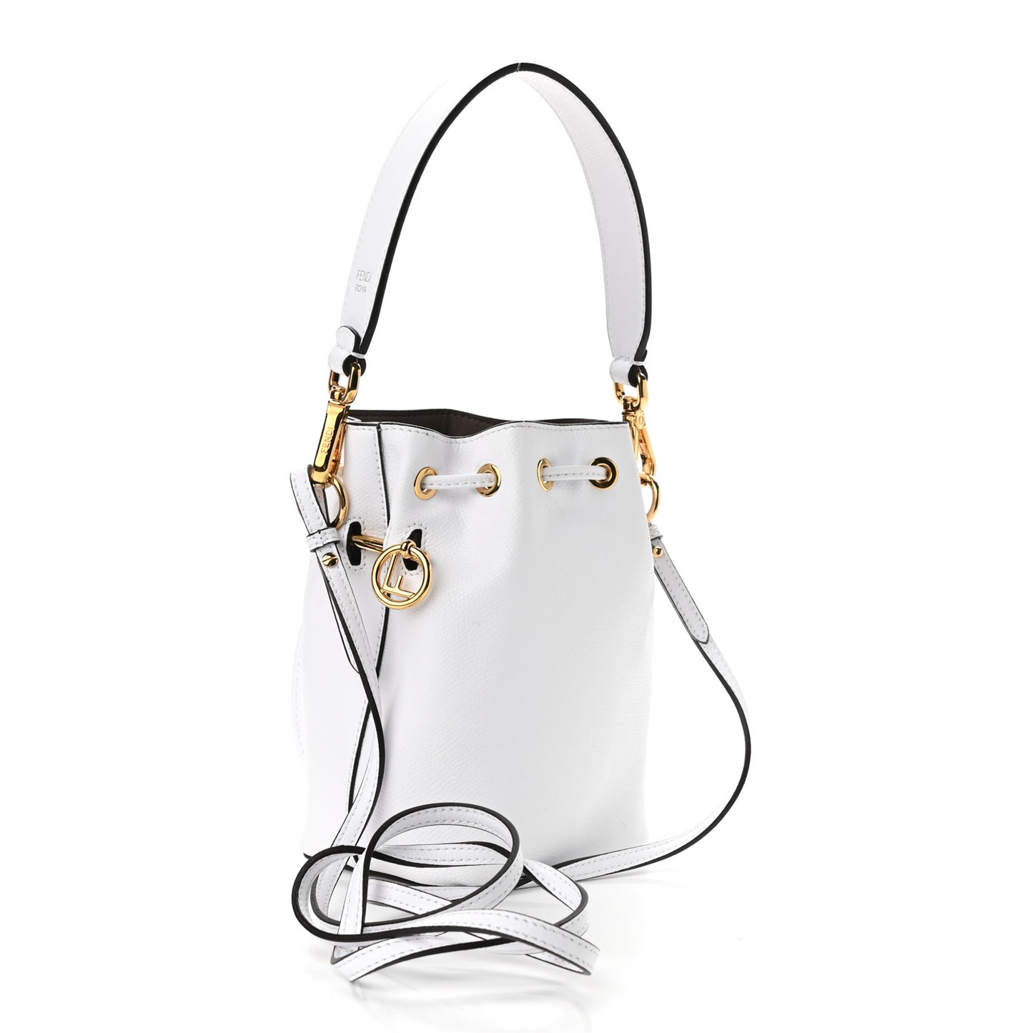 Vitello Cruise F is Fendi Mini Mon Tresor Bucket Bag Optical White