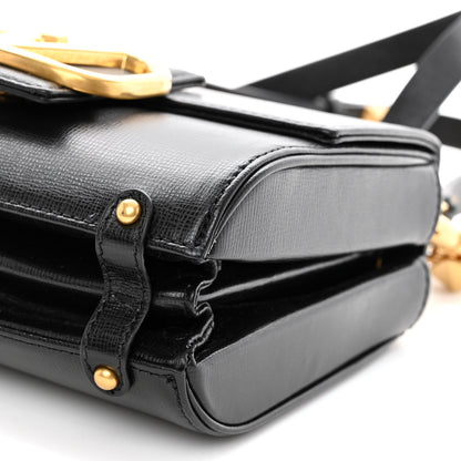 Valentino Garavani Grainy Calfskin Vlogo Stud Sign Shoulder Bag Black 9 of 11