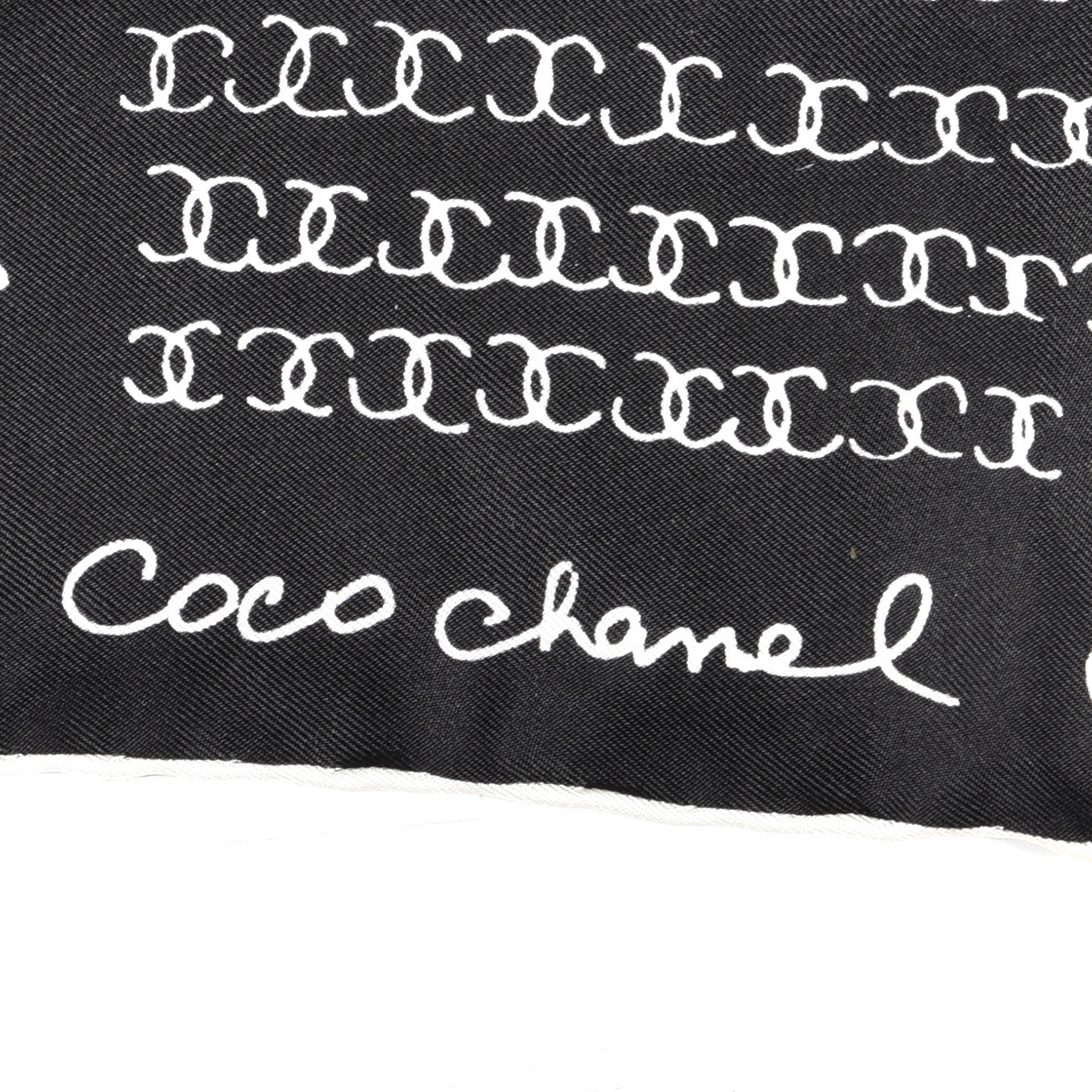 Silk CC Twilly Hair Tie Black White