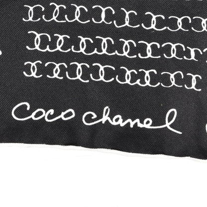 Chanel Silk CC Twilly Hair Tie Black White 4 of 6