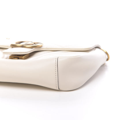 Gucci Calfskin Matelasse Mini GG Marmont Shoulder Bag White 10 of 11