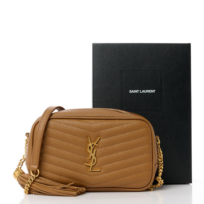 Saint Laurent Grain De Poudre Matelasse Monogram Mini Lou Camera Bag Dark Natural 11 of 11