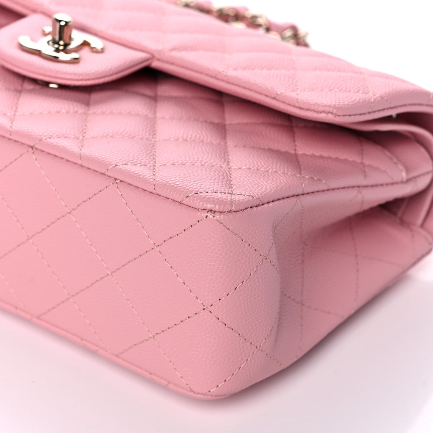 Caviar Quilted Small Double Flap Pink