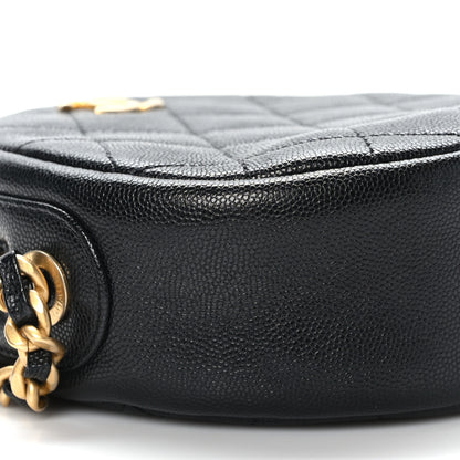 Chanel Caviar Quilted Small Round Bag With Chain Black 9 of 11