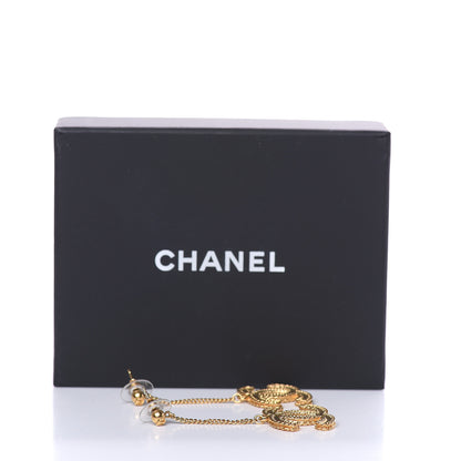 Chanel CC Drop Earrings Matte Gold 5 of 5