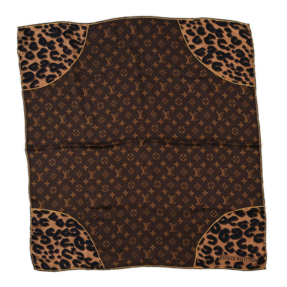 Louis Vuitton Silk Leopard Monogram Square Scarf 1 of 3
