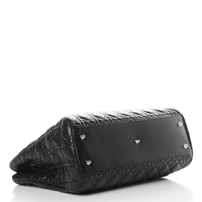 Christian Dior Lambskin Cannage Large Dior Soft Shopping Tote Black 4 of 15
