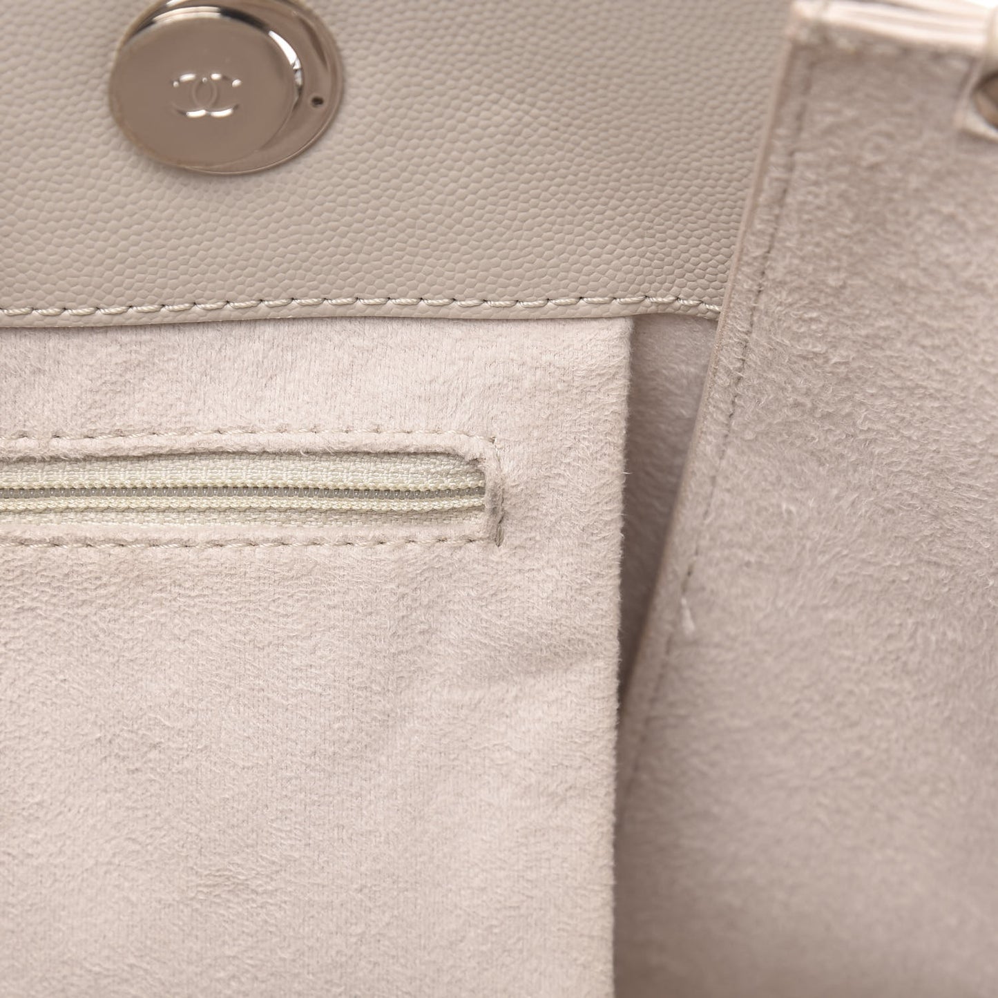 Caviar Small Studded Deauville Tote Ivory