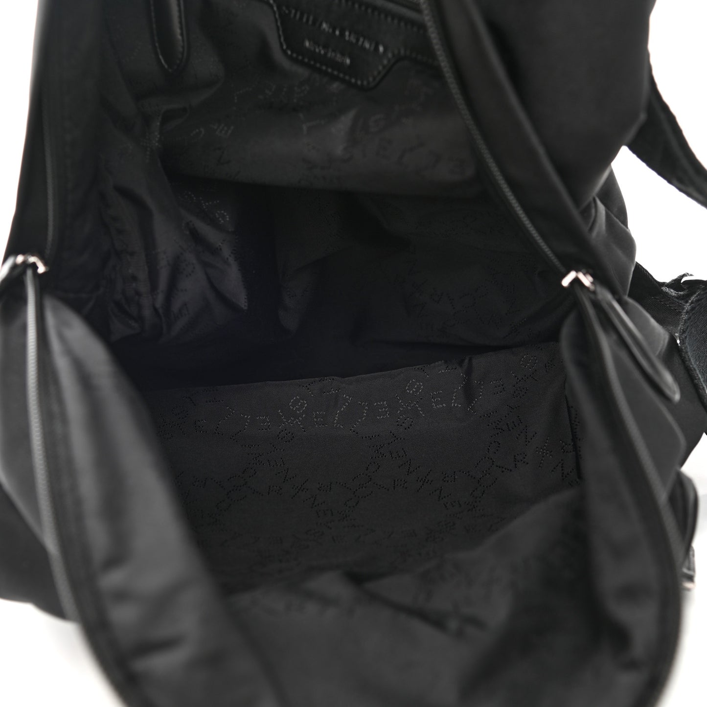 Nylon Falabella Logo Go Backpack Black White
