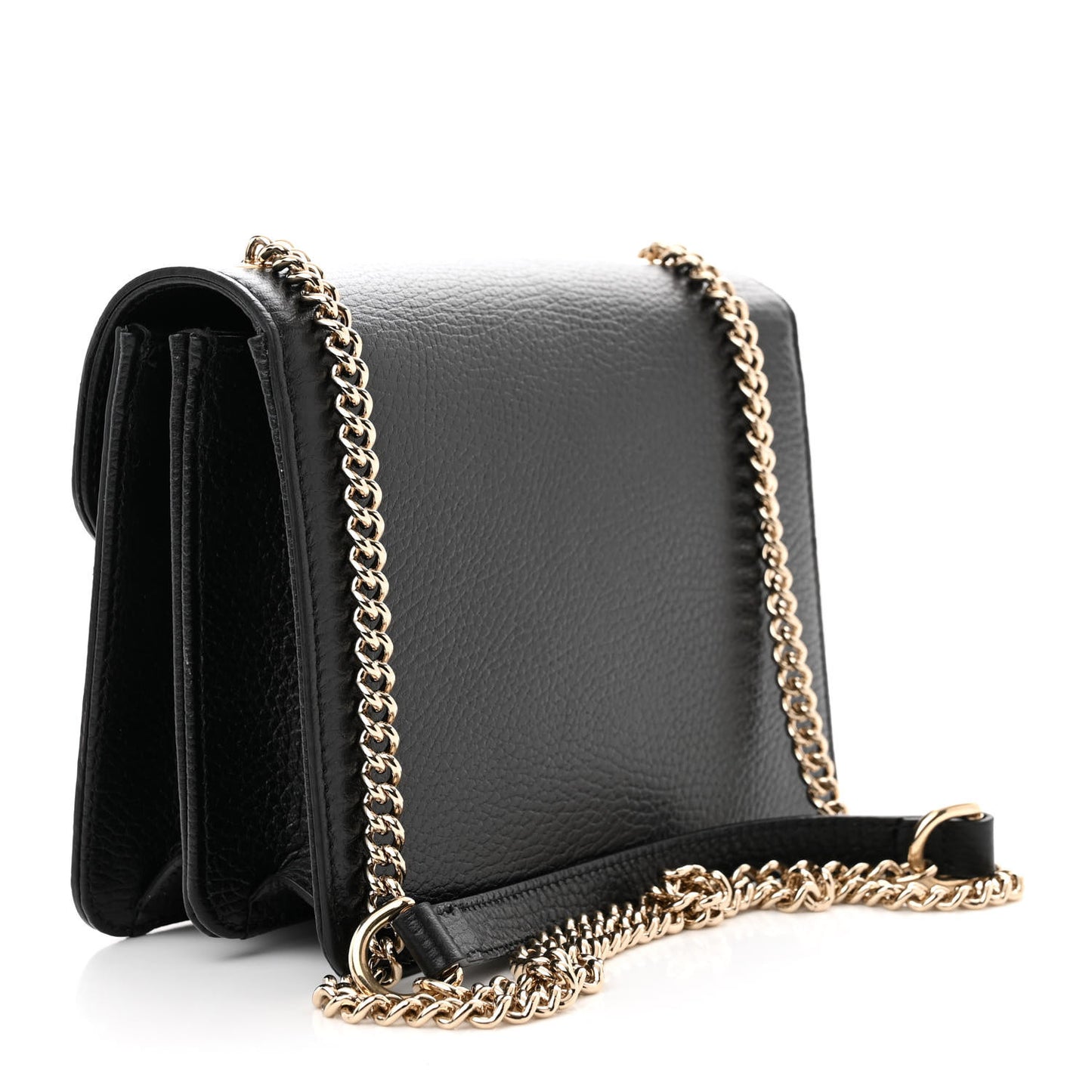 Dollar Calfskin Small Interlocking G Shoulder Bag Black