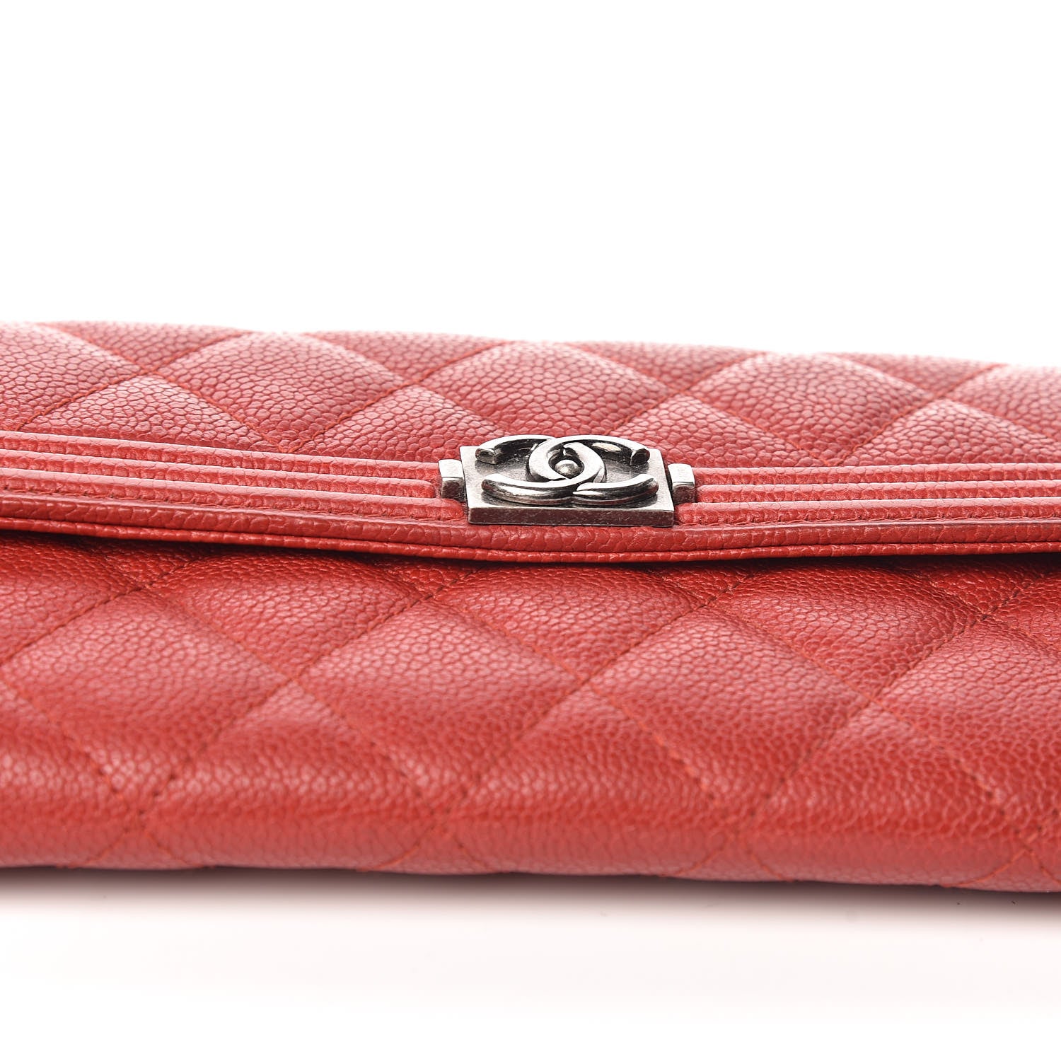 Chanel Caviar Quilted Boy Flap Wallet Red 17 of 18