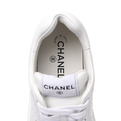 Chanel Calfskin Womens Logo Sneakers 40.5 White 7 of 10