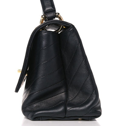 Chanel Grained Calfskin Small Chevron Chic Top Handle Flap Black 10 of 17