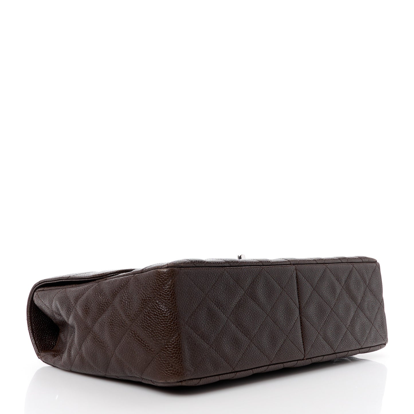 Caviar Quilted Jumbo Single Flap Dark Brown