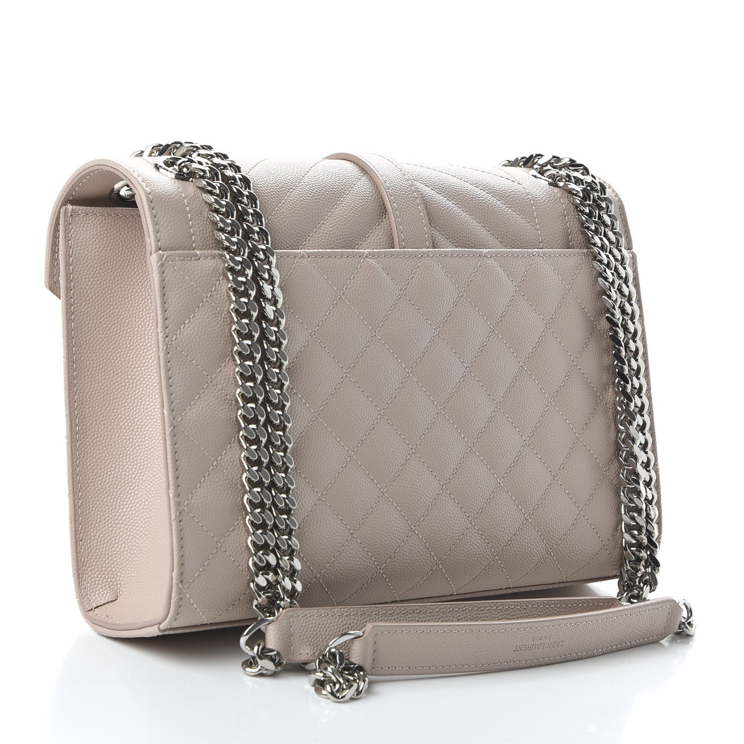Saint Laurent Grain De Poudre Textured Mixed Matelasse Medium Triquilt Monogram Satchel Marble Pink 3 of 9