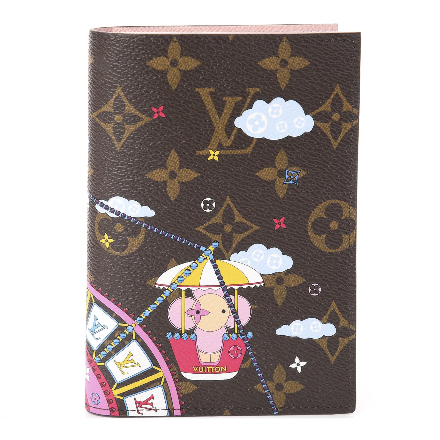 Monogram 2020 Christmas Animation Big Wheel Passport Cover Rose Ballerine
