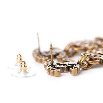 Chanel Metal Crystal City of Lights No 5 Drop Earrings Gold 3 of 5